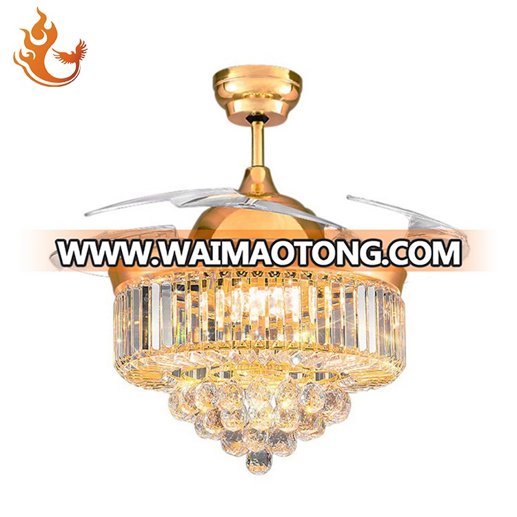 VERMILLION design luxury decorative crystal lighting ceiling fan led lights