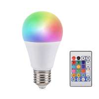 Two Years Warranty Dimmable E27 LED RGB Bulb, A60 24 Keys Infrared Remote Control CCT Adjustable Smart LED Light Bulb